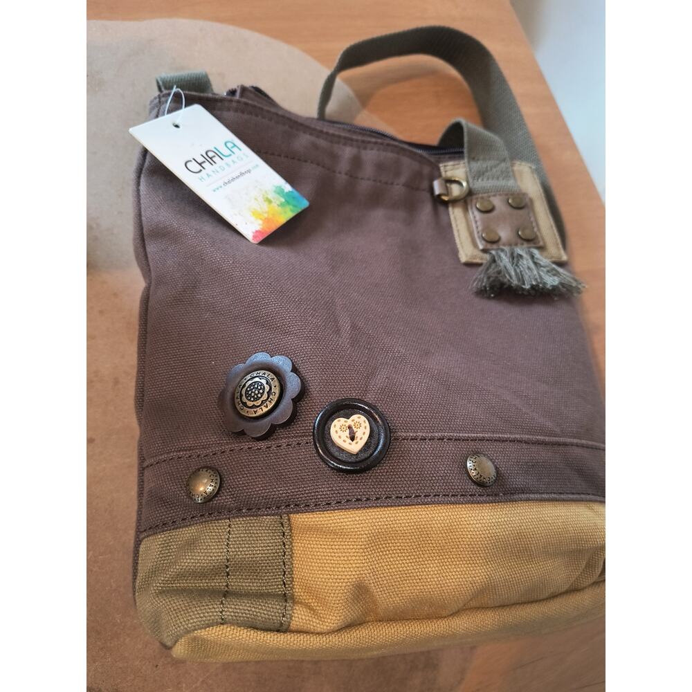 Chala Handbag Canvas Brown Excellent Condition (missing key chain) NWT